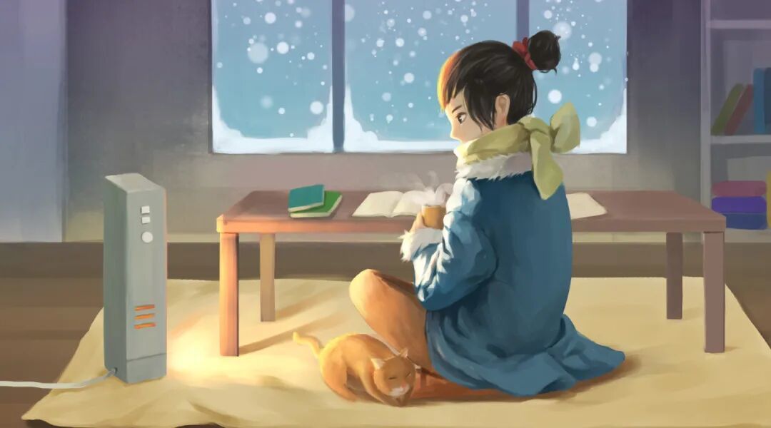摄图网_400084438_冬天坐在暖器旁的女孩(企业商用).jpg