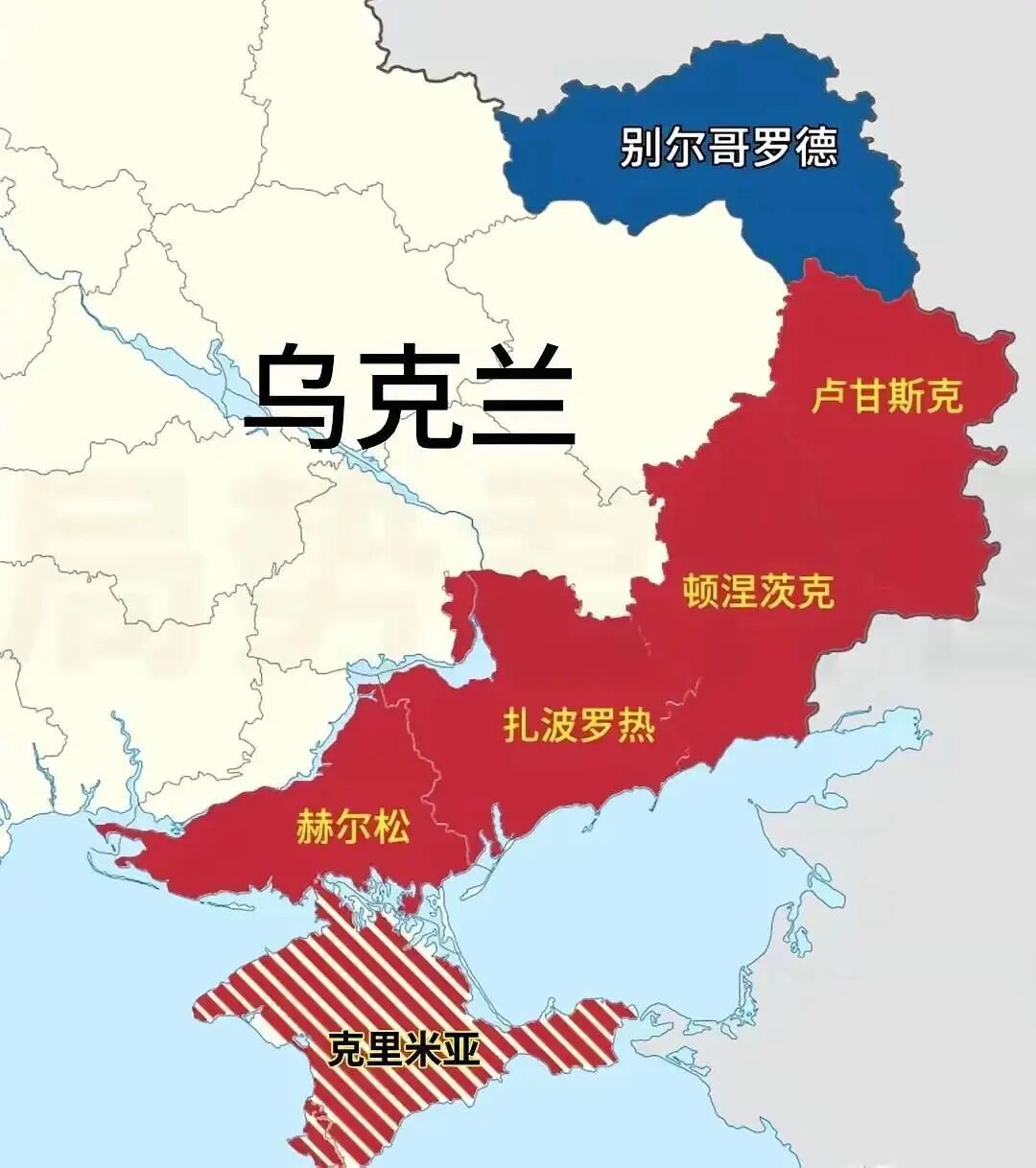 俄乌战争战线示意图（图源：网络）
