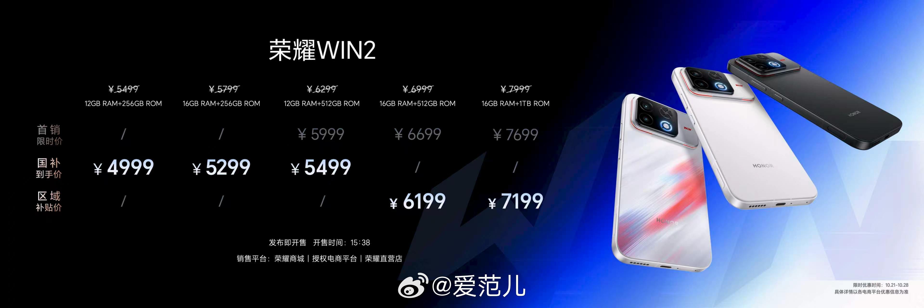 刚刚,荣耀发布了 WIN2 和 WIN RT2 系列手机,荣耀 WI