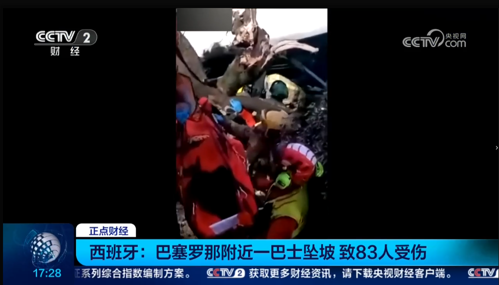 西班牙大巴车坠崖致83伤 中国游客未能挤上车