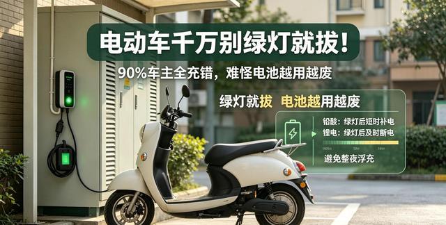 难怪电动车电池越用越废!9成车主都充错,充电可别着急绿灯一亮就拔-有驾