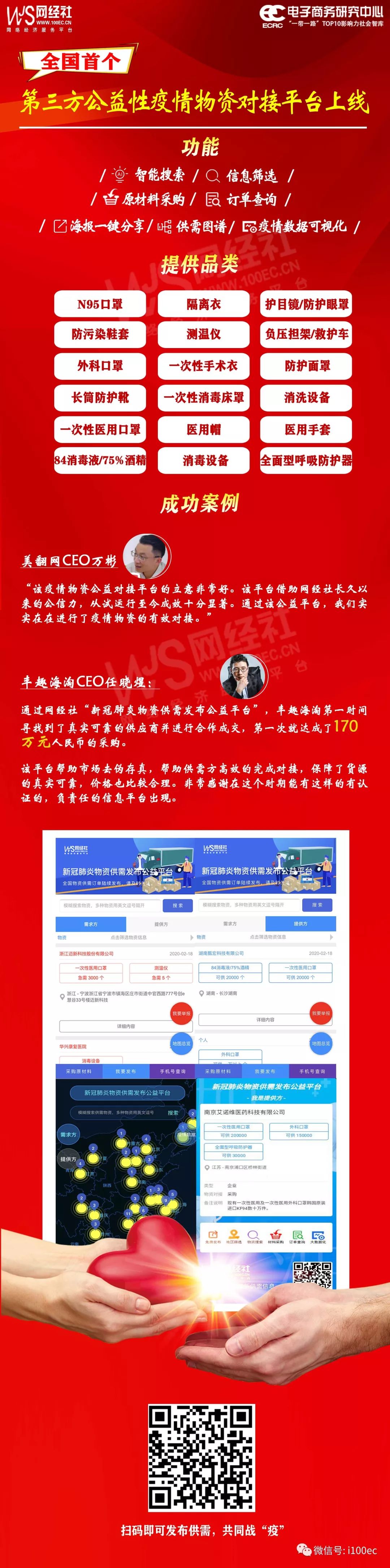 网经社上线 “新冠肺炎物资供需发布公益平台”