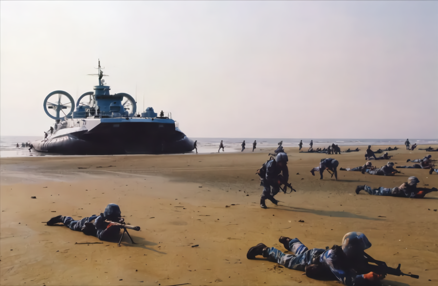 解放军海军陆战队进行两栖登陆演习地点未公开引发外媒关注