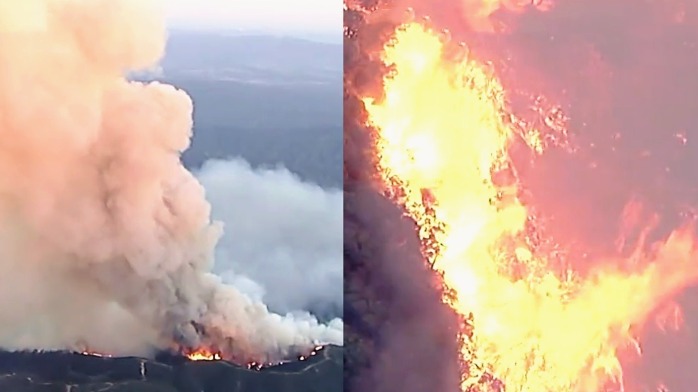 实拍：美国加州山火3小时燃至4000多公顷 居民被迫撤离