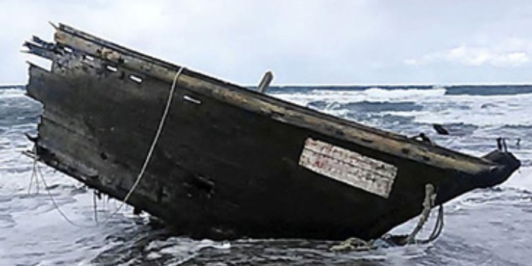 幽灵船？日本海岸惊现“7尸破烂木船”