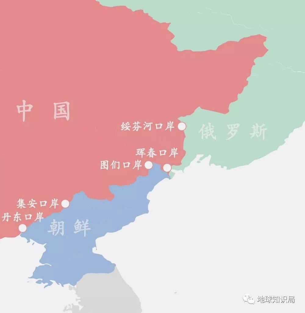 中俄朝边界图片