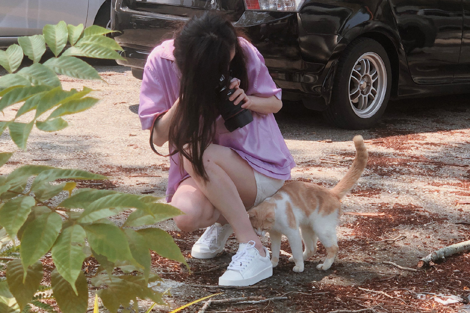 倪妮ins更新私照 今天也是可可爱爱的饲猫少女鸭!