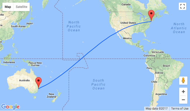 16013公里耗时19小时 世界最长直飞航程纽约至悉尼试飞成功