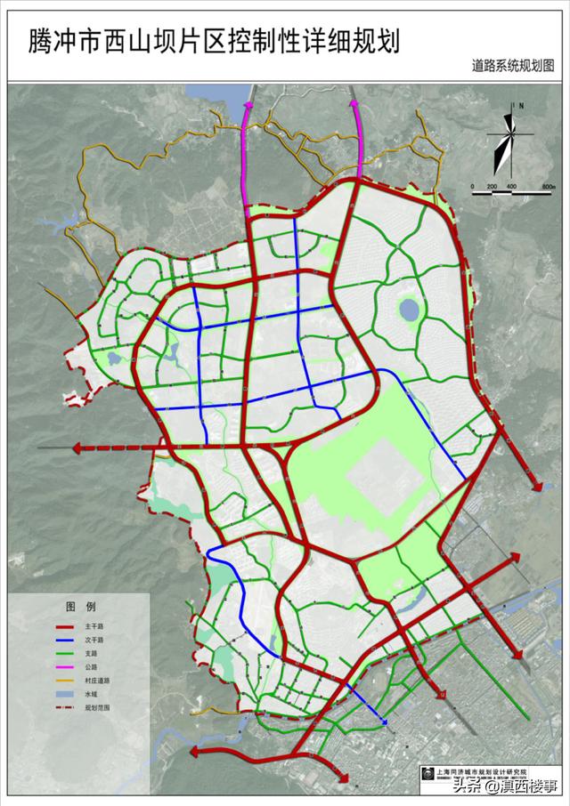 騰衝市西山壩區控制性詳規之道路系統規劃圖