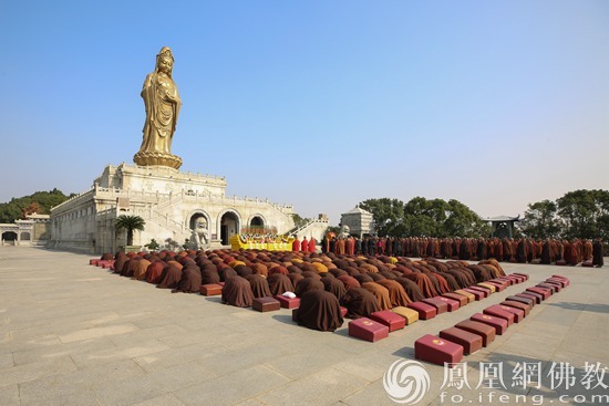 绕佛(图片来源:凤凰网佛教 摄影:普陀山佛教协会)