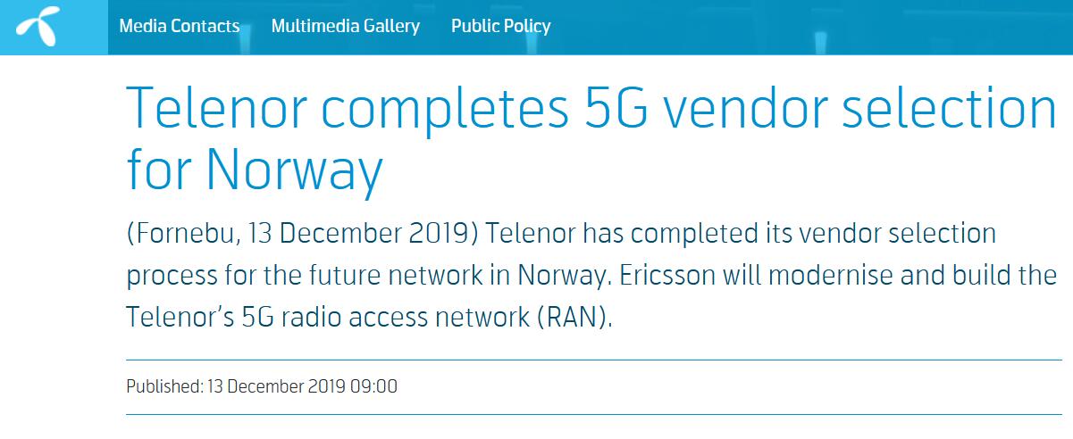 英媒谎称挪威电信将弃用华为5G，回应来了