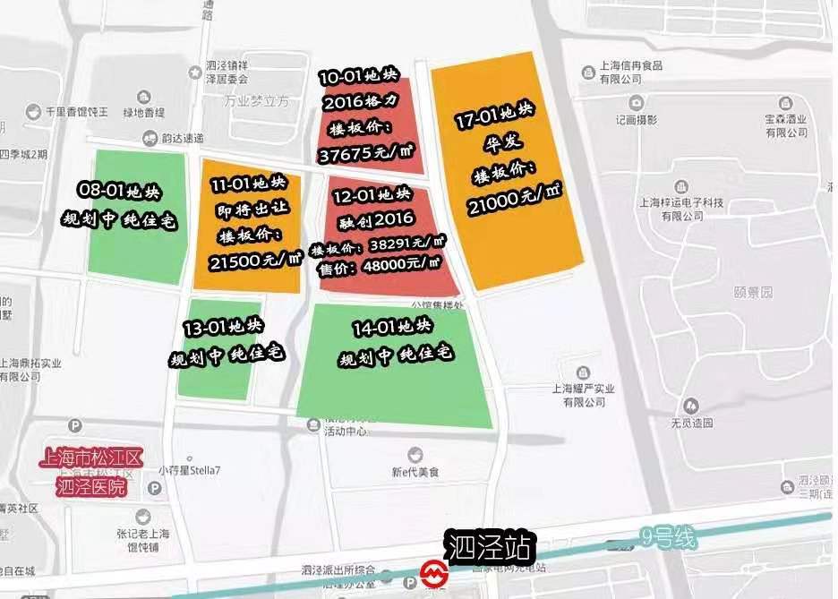 招商蛇口155亿摘得泗泾宅地楼面价约215万㎡