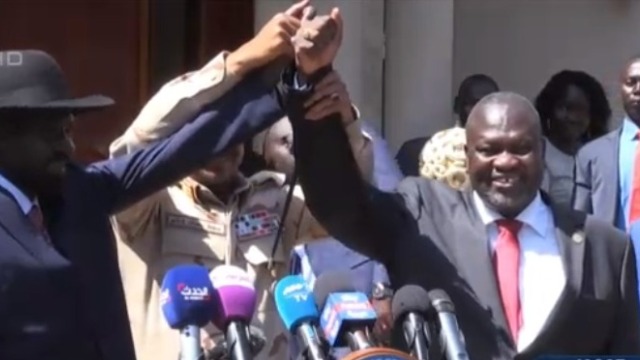 南苏丹总统与反对派首领 同意未来百天内组联合政府 