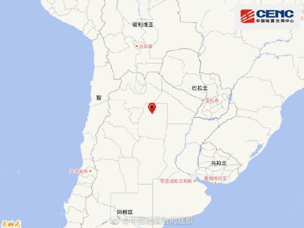 南美阿根廷和哥伦比亚连发6级左右强震