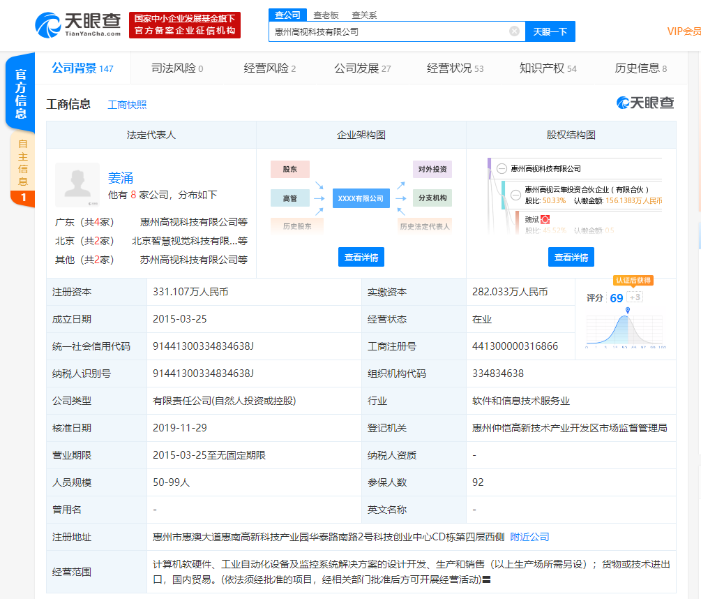 小米投资高视科技 或加大工业智能机器视觉应用技术研发的投入