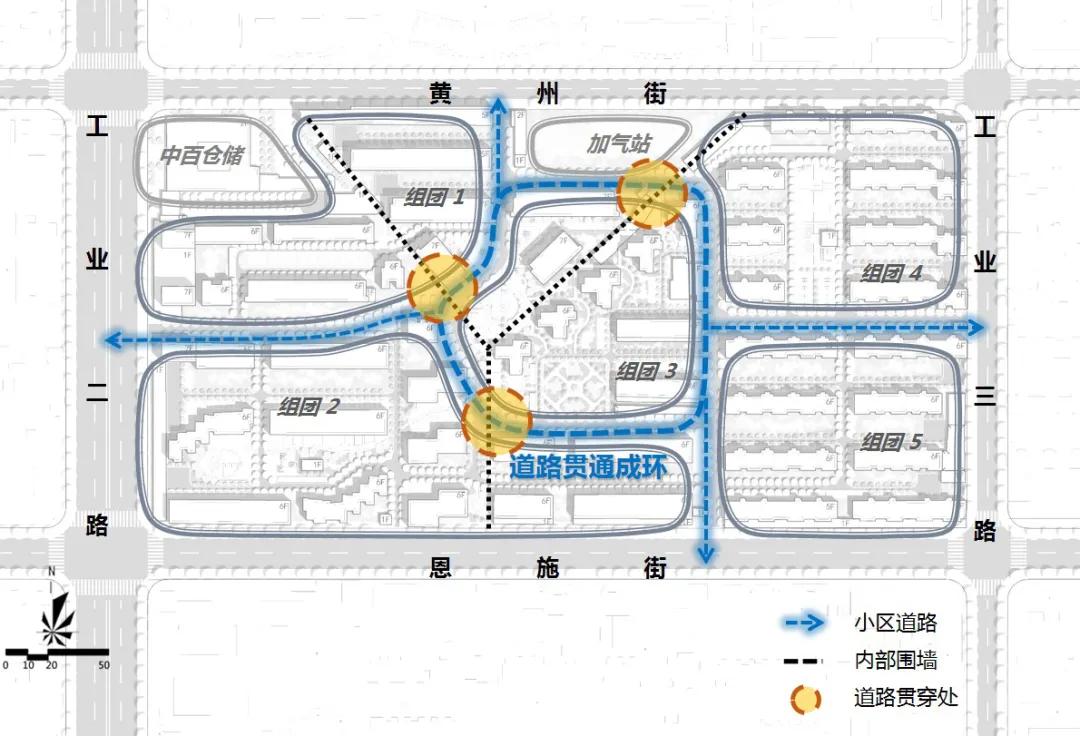 图13 通达社区道路贯穿设计示意图