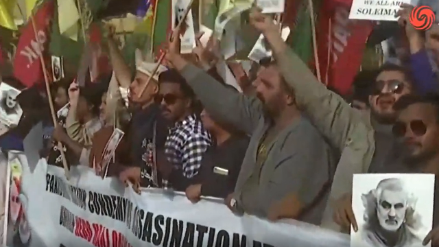 巴土两国民众反美示威 支持伊朗报复