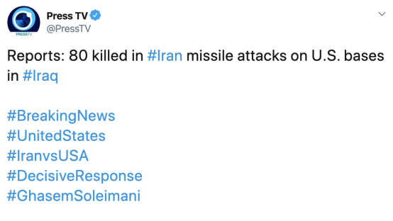 伊朗媒体：如美军报复，还将瞄准其余100个打击目标