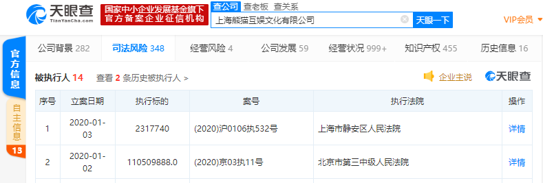又增加一人!熊猫互娱法定代表人龙飞被限制消费