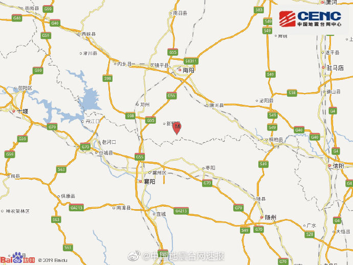 河南南阳市新野县发生2.1级地震（疑爆）