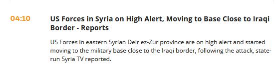 叙媒：驻叙美军正在向靠近伊拉克边境的军事基地转移