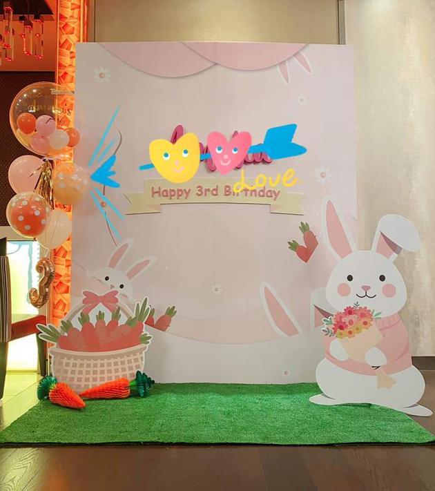 女儿3岁生日林心如开派对 兔子主题温馨可爱