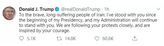 特朗普接连用波斯语发推 伊朗回怼：他无权玷污古老波斯语