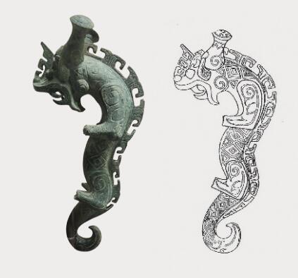 陕西扶风海家村出土的铜爬龙.