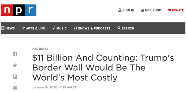 特朗普又创世界记录了！美墨边境墙将成为世界上造价最贵的墙（图） - 1