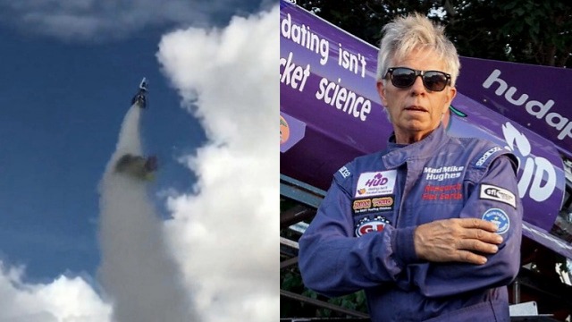 美国男子坐自制火箭飞上天不幸坠亡 围观者发出尖叫