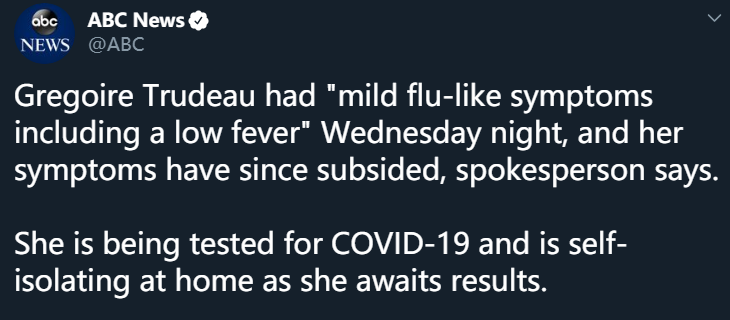 加拿大总理特鲁多因妻子发烧隔离 目前无症状仍居家办公