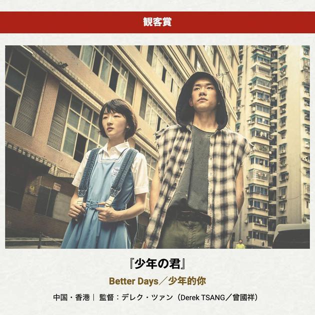 拿下12项金像奖提名后 《少年的你》再获大阪电影节观众奖