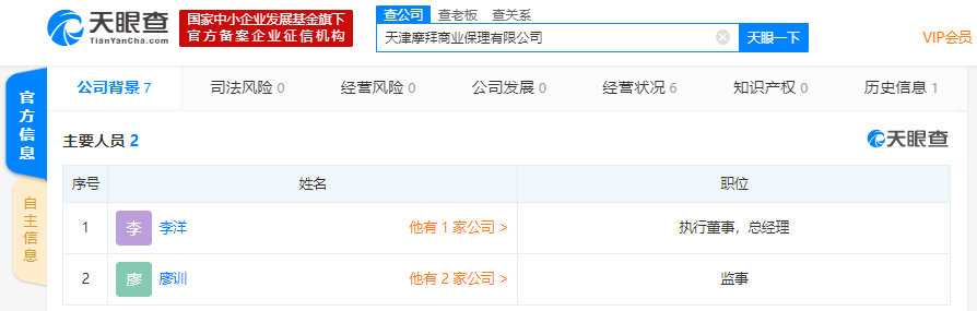 美团联合创始人王慧文卸任摩拜旗下商业保理公司法定代表人