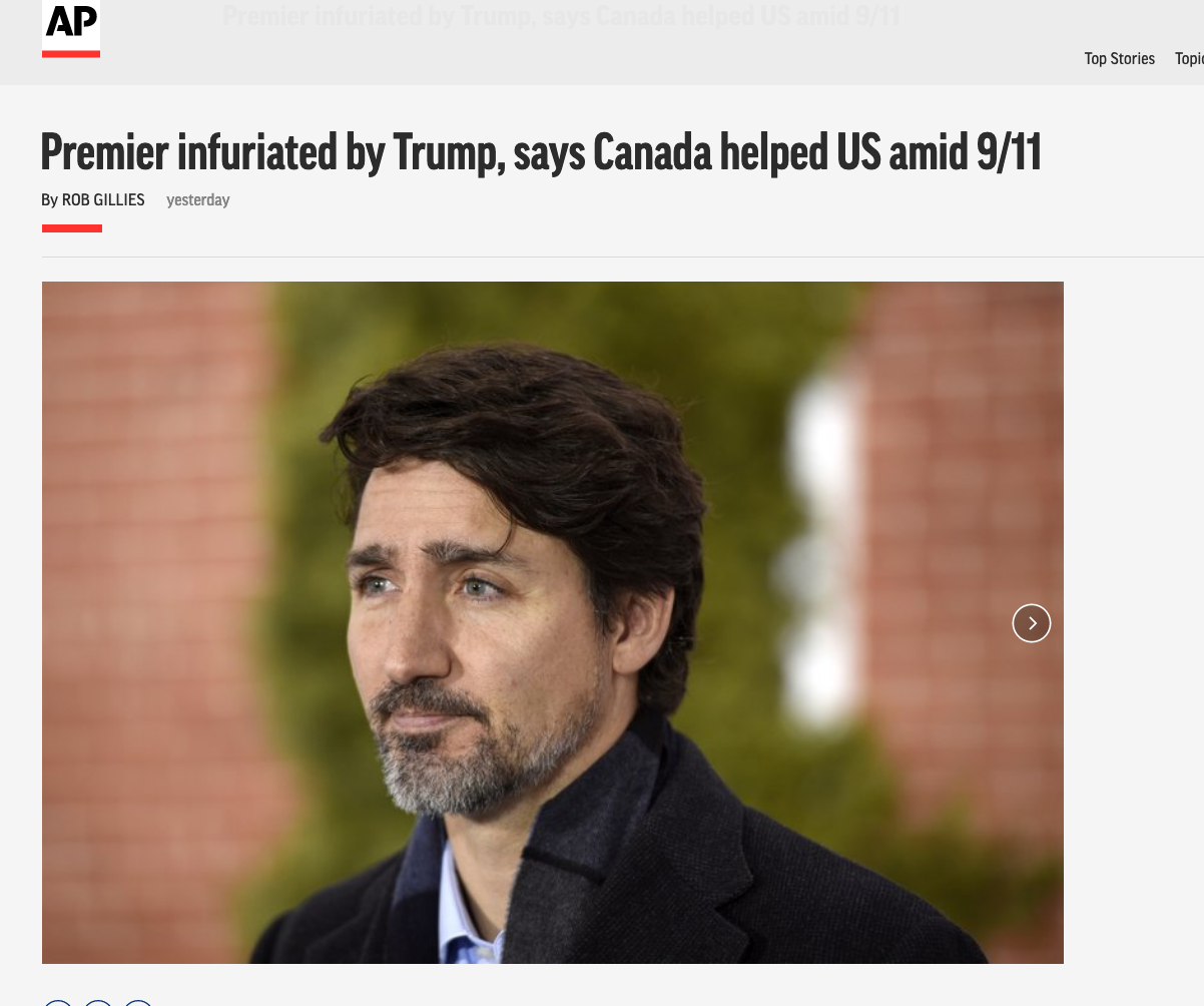 特朗普阻止向加拿大出口口罩 加省长怒批：想想911