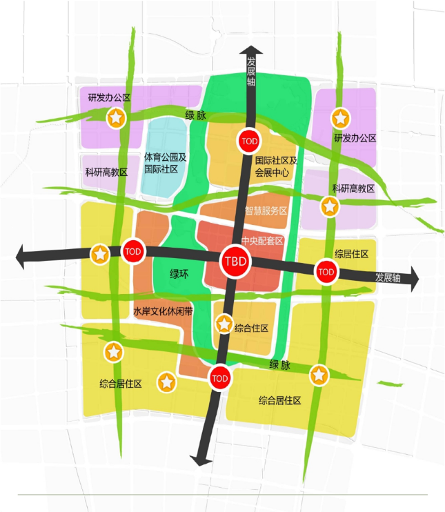 大江东中央公园规划图,图片来源于政府规划馆公式资料大江东中央公园