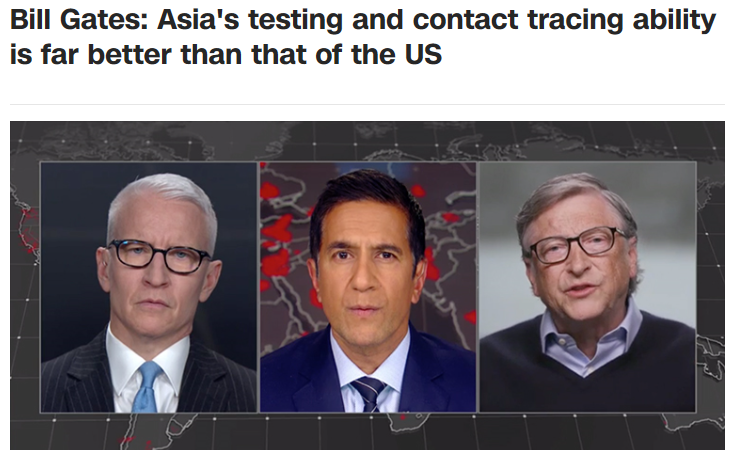 比尔·盖茨：亚洲国家检测和追踪接触者能力远远好于美国