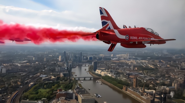 英皇家空军“红箭”纪念二战“欧洲胜利日”