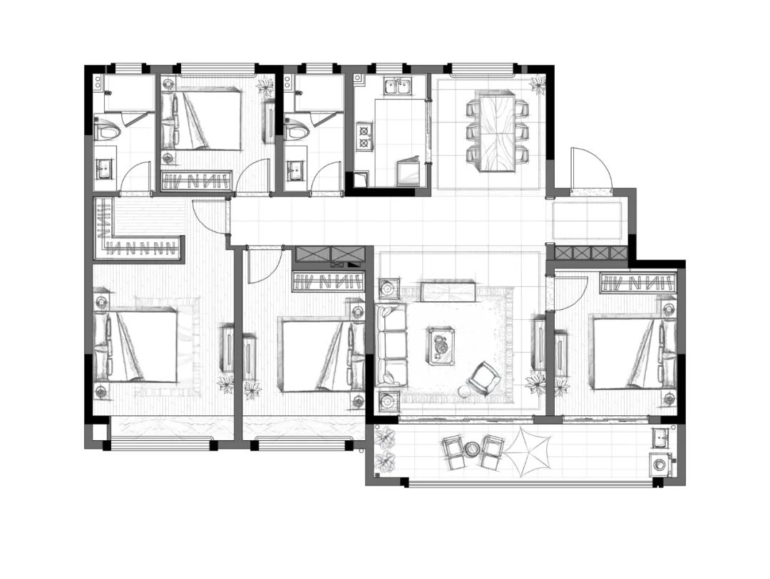 西郊半岛建筑面积约139㎡央景华宅户型图目前,市场上建筑面积约130㎡