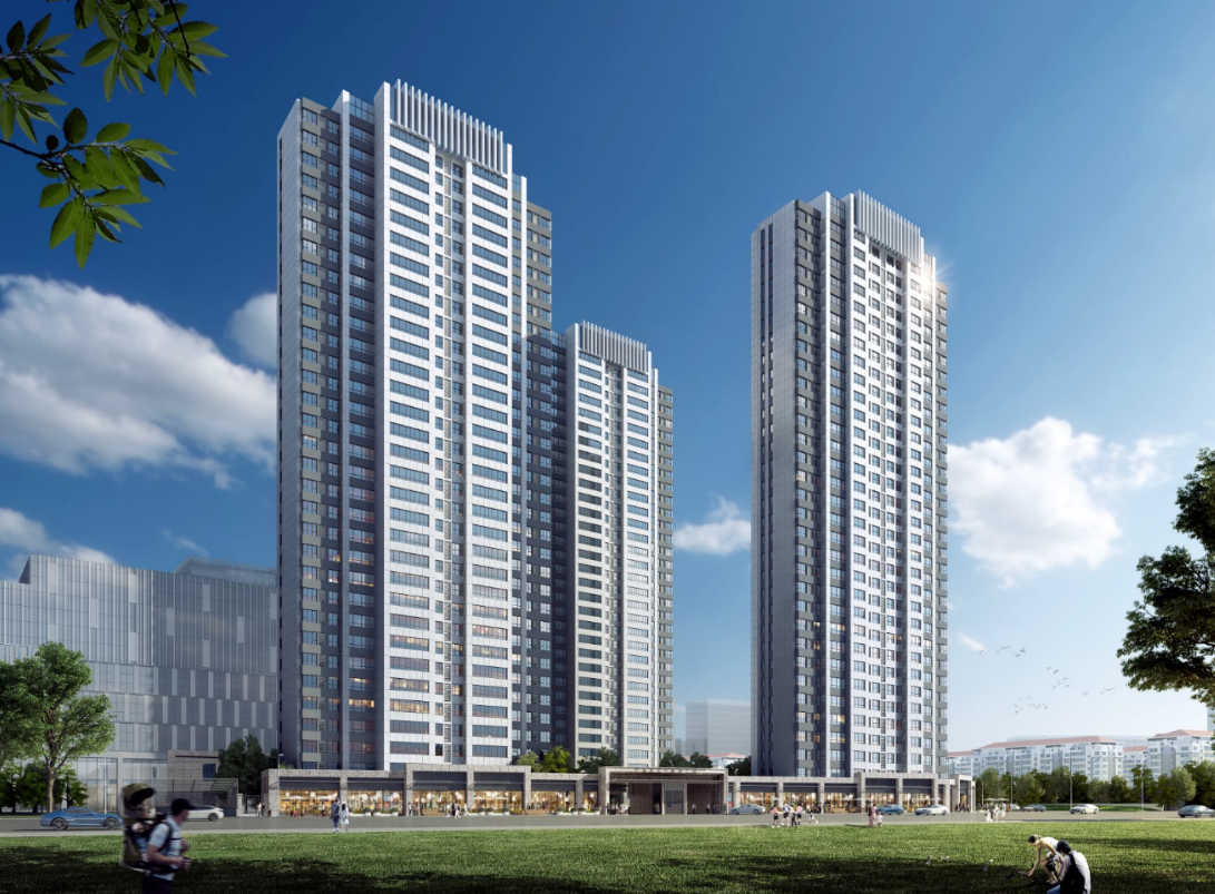 (建筑立面效果图)此外,住宅区的户内窗户均采用的是ykk系统窗,世界