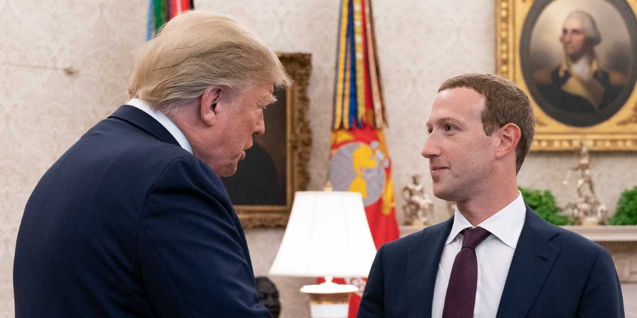 Facebook创始人扎克伯格和美国总统特朗普。