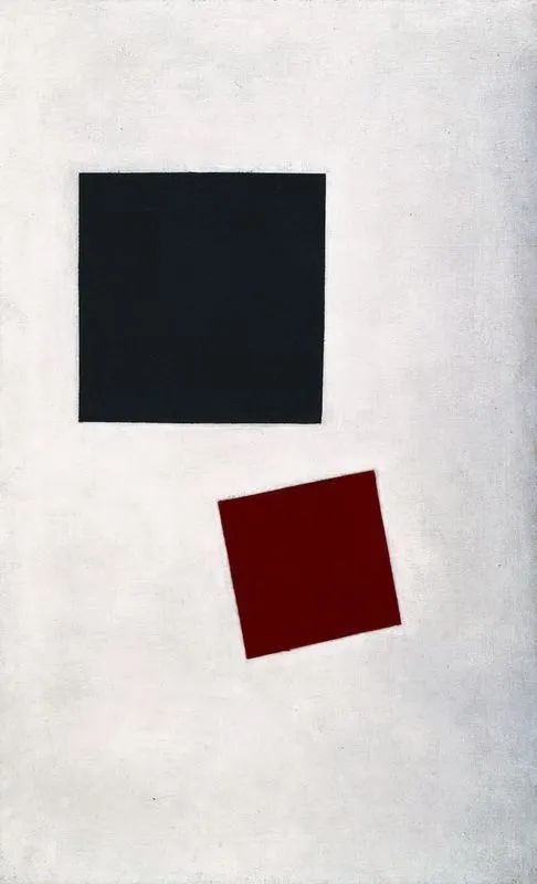 马尔维奇，黑色方形与红色方形，1915，纽约，现代艺术博物馆