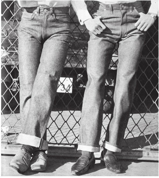 《Men’s Club》杂志上的进口美国牛仔裤,1963年春季(提供:妇人画报社)