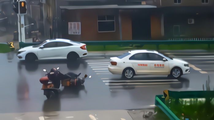 视频曝光：闯红灯撞倒摩托车 驾校教练竟教女学员逃逸