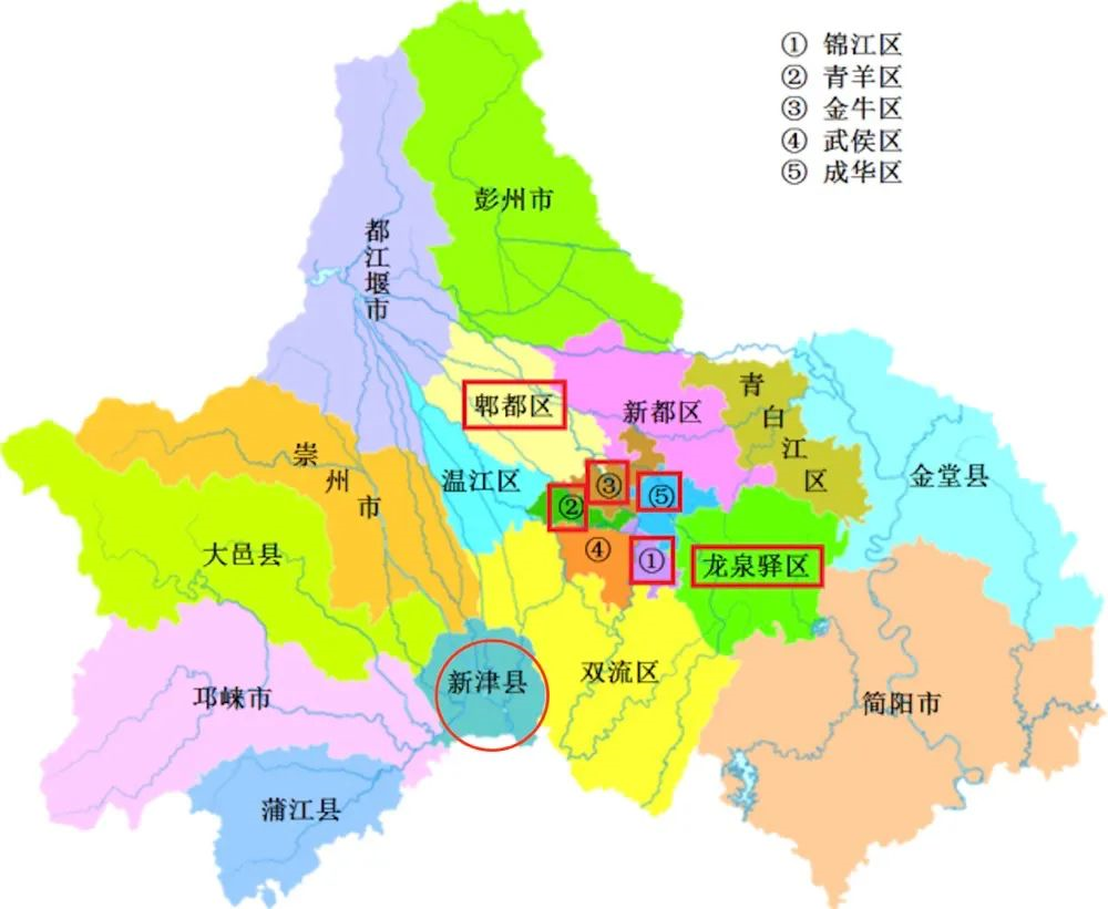 设立成都市新津区,以原新津县的行政区域为成都市新津区的行政区域