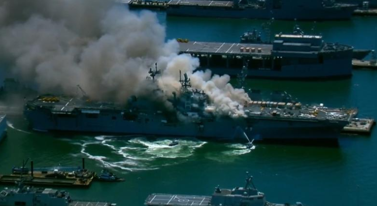 又有2名海军士兵就医！美国两栖舰火灾已至59人受伤