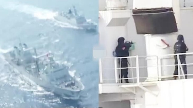 真实画面！中国海军护航编队解救被劫持商船
