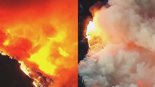 蘑菇云腾空现场成火海！美国加州遭山火肆虐