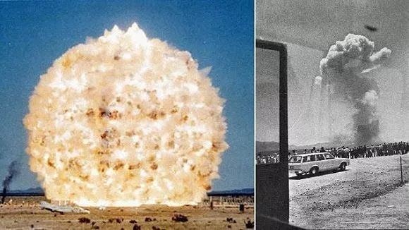 1985年6月27日，美国在白沙靶场引爆了4800吨（ANFO）炸药，它的主要成分就是硝酸铵。
