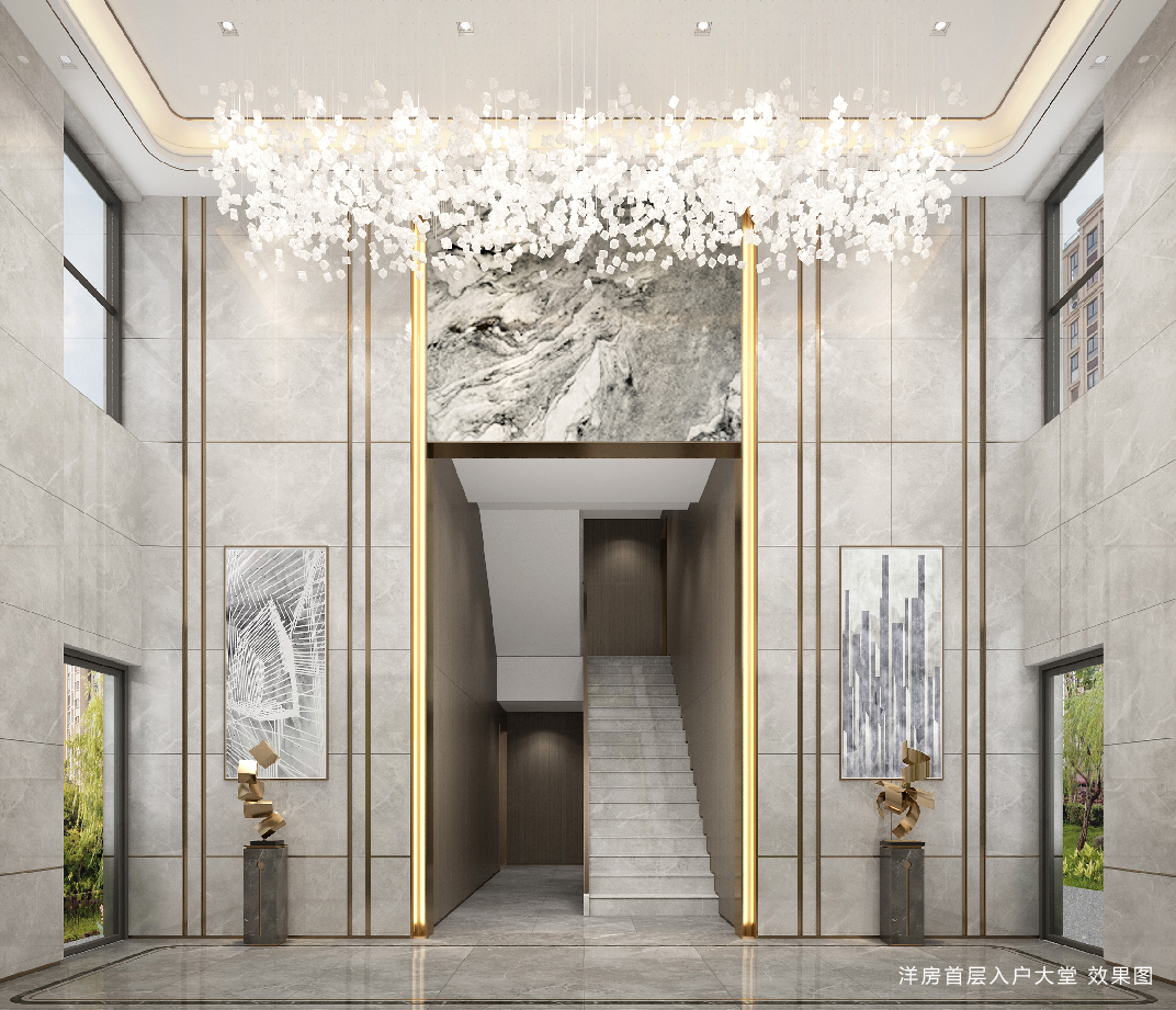 宾西路5号五重大堂礼制归家,一重礼遇-首层艺术入户大堂,二重礼遇
