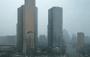 30秒延时看北京暴雨 望京地标被大雨遮蔽